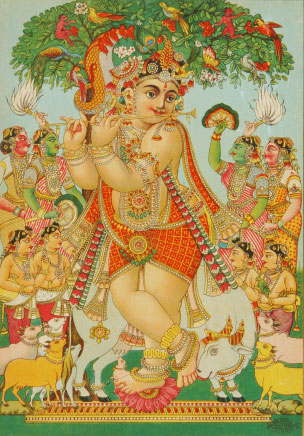 Oleograph Prints of figurative Indian Gods and Goddesses by Indian Artist Ravi Varma Press.