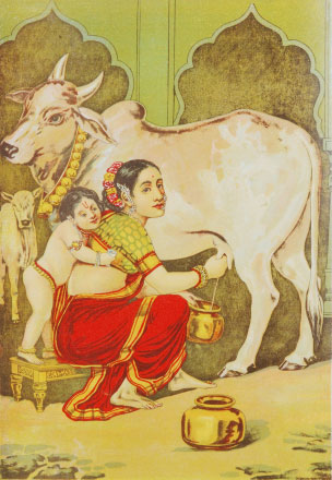 Oleograph Prints of narrative mythology by Indian Artist Ravi Varma Press.