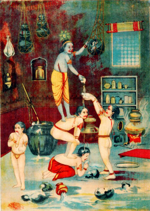 Oleograph Prints of narrative mythology by Indian Artist Ravi Varma Press.