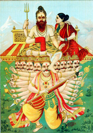 Multiple Prints of narrative mythology by Indian Artist Ravi Varma Press.