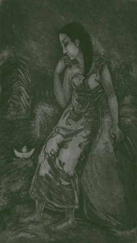 Intaglio print by Indian Artist S.K.Sarkar