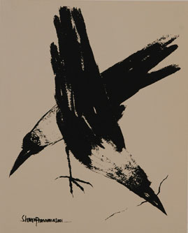 Birds in serigraph by contemporary Indian Artist Shuvaprasanna