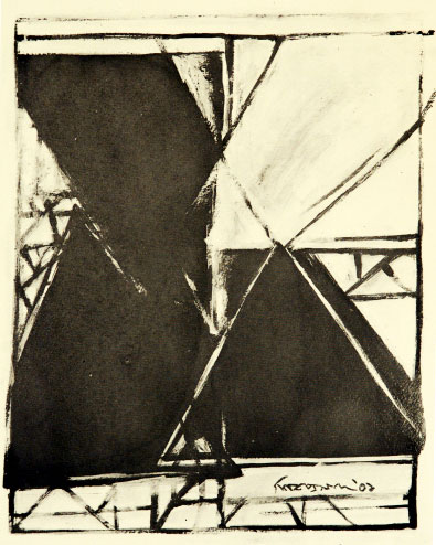 Abstract in Original Graphic Print by Indian Artist Siba Prasad Kar Choudhury
