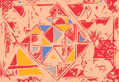Abstract in Original Graphic Print by Indian Artist Siba Prasad Kar Choudhury