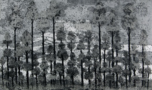 Etching by Indian Artist Subbanna