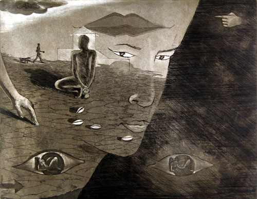 Etching by contemporary Indian Artist Sunil Darji