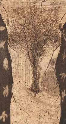 Etching by contemporary Indian Artist T. R. Sunil Lal