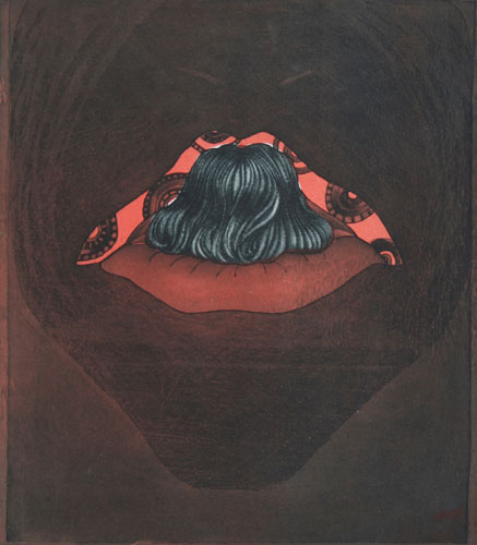 Etching by contemporary Indian Artist T. R. Sunil Lal