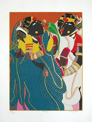 Fine Prints of Telangana Women by modern Indian Artist Vaikuntam T.