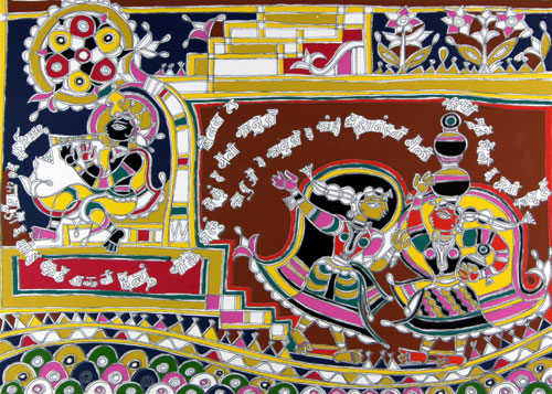 Signed edition prints of madhubani folk art by contemporary Indian Artist Vinay Trivedi.