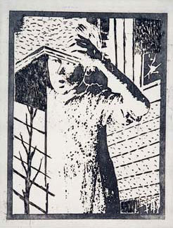 Etching by modern Indian Artist Yusuf Arakkal