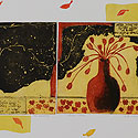 Art Intaglio: Etching: Abdul Salam: Red Vase