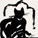 Cats in serigraph prints by contemporary Indian Artist Asma Menon