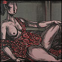 Lithograph of a nude woman by modern Indian Artist D.Doraiswamy