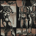 Graphic print by modern Indian Artist D.Doraiswamy, nudes & erotic in narrative style
