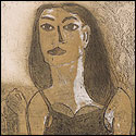 Etching of a woman by contemporary Indian Artist D.L.N.Reddy