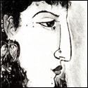Portrait in intaglio print by contemporary Indian Artist Fawad Tamkanat