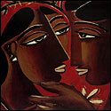 Offset Prints of a Narrative Couple by modern Asian Artist George Keyt.