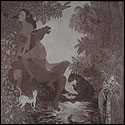 Original graphic print by contemporary Indian Artist Gouri Vemula, fantasy in a narrative style