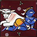 Limited edition prints of Folk Art in Mythology by modern Indian Artist Jamini Roy using silk screen on paper as a medium.