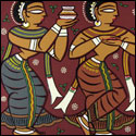 Limited edition prints of Folk Art in Mythology by modern Indian Artist Jamini Roy using silk screen on paper as a medium.