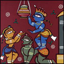 Limited edition prints of Folk Art in Mythology by modern Indian Artist Jamini Roy using silk screen on paper as a medium.