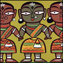 Limited edition prints of Folk Art in Mythology by modern Indian Artist Jamini Roy using silk screen on paper as a medium.