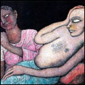 Limited edition prints of Narrative Couple by contemporary Indian Artist Jogen Chowdhury.