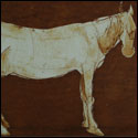 Etching of horses by Indian Artist Karishma D'souza