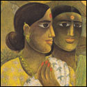 Numbered edition prints of narrative women by contemporary Indian Artist Laxman Aelay.
