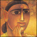 Numbered edition prints of narrative women by contemporary Indian Artist Laxman Aelay.