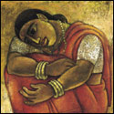 Numbered edition prints of narrative women by contemporary Indian Artist Laxman Aelay.