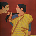 Serigraph by modern Indian Artist Lalu Prasad Shaw