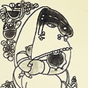 Woman in serigraph by Indian Artist Ramananda Bandopadhyay