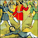 Multiple Prints of narrative mythology by Indian Artist Ravi Varma Press.