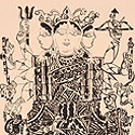 Original Graphic Print of Indian Gods & Goddesses by Indian Artist Santanu Bhattacharya