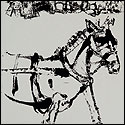 Horse in serigraph by modern Indian Artist Shyamal Dutta Ray