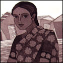 Open edition intaglio print of figurative women by Indian Artist Udaya Laxmi