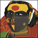 Signed edition prints of A portrait by modern Indian Artist Vaikuntam T..