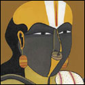 Signed edition prints of A portrait by modern Indian Artist Vaikuntam T..