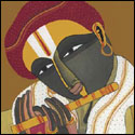 Signed edition prints of figurative men by modern Indian Artist Vaikuntam T..