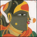 Signed edition prints of A portrait by modern Indian Artist Vaikuntam T..