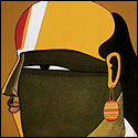 Signed edition prints of A portrait by modern Indian Artist Vaikuntam T..