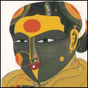 Signed edition prints of A portrait by modern Indian Artist Vaikuntam T..